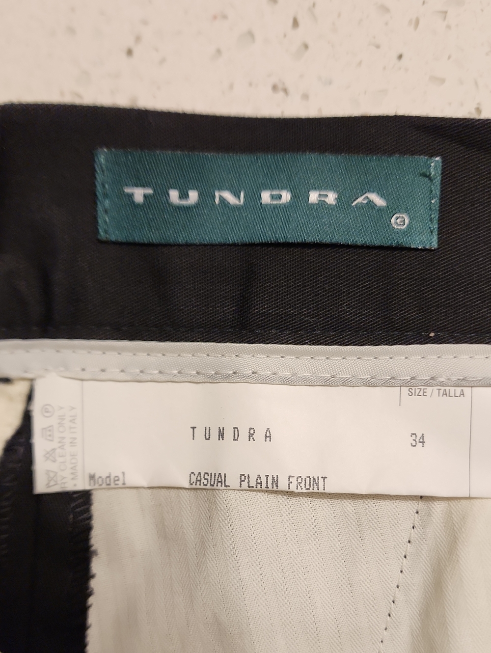 Tundra Plain Front Black Pants Classic Italy Made Business Casual Men's size 34 - Picture 4 of 9